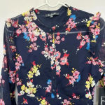 LULUS In The Flowers Navy Blue Floral Print Long Sleeve Skater Dress Size S Black Photo 5