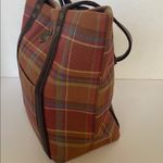 Longaberger Homestead Brown Multi Colored Gingham Plaid Fall Small Tote Purse Photo 1