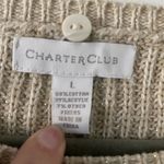 Charter Club Pull-Over Beige with Gold Metallic Threading Sweater Size L Large Photo 4