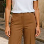 Worthington  NWT Women’s Wide‎ Leg Cropped Trouser Pants Size 8 Hi Rise Brown Photo 0