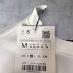 ZARA Ruched Mini Dress Womens M White Bodycon Short Sleeve Casual Party Club Photo 7