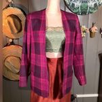 Vintage Plaid Pink & Violet Wool Blend Blazer Size 12 Photo 5