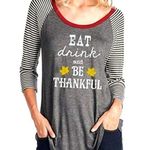 Thanksgiving holiday striped graphic T Photo 0