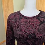 White Stag Vintage whimsygoth black and red paisley long sleeve top Photo 2