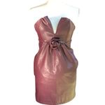 Ashley Park x RtR Voila Vegan Leather Strapless Brown Mini Dress Size 14 Photo 7