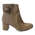 Naturalizer Tan Oatmeal Suede Leather Willette Side Zip Buckle Ankle Bootie 9.5 Photo 1
