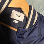 NEW TNA ARITZIA Navy Bomber Varsity Navy Jacket Small Blue Photo 3