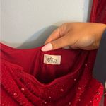 Oh Polly  red midi beaded longsleeve dress size US 6 Photo 4