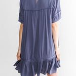 Daytrip Blue Woven Flowy Mini Dress | Large Photo 1