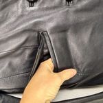 Worthington  Women's PM Black Leather Jacket Genuine Lambskin Racer Stripe Detail Photo 3