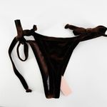 Chloe Rose NWT  Brown Velvet Self Side Tie Swim Bikini Bottom Size Medium Photo 1
