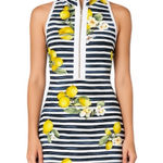 Boston Proper - Lemon Stripe Sleeveless Zip Front Resort European Dress Sz S Photo 0