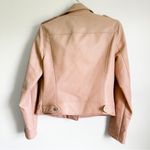 Loft Blush Pink Vegan Leather Moto Jacket sz 6 Photo 13