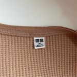 Uniqlo Tan Thermal Waffle Knit Round Hem Casual Lounge Top Photo 7