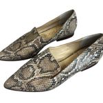 Sole Society Snakeskin Flats Womens 5.5 Tan Leather Pointed Toe Slip On Photo 2