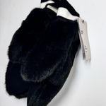 Nike Women's Cold Weather Winter Logo Black & White Faux Fur Mittens Sz XS Photo 4