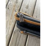 Joan & David  Navy Blue And Tan Woven Cosmetic Bag‎ Makeup Toiletries Photo 2