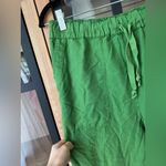 ZARA  linen pants straight leg high rise pockets drawstring lime green 4043/042 Photo 5