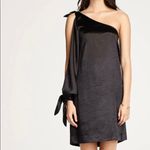 Rebecca Minkoff NWT Nash Dress Black One Shoulder Silky Fabric Photo 3