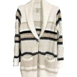 G.H. Bass & Co Size S Sweater Black, Tan and Cream Snap Cardigan Cowl Neck White Photo 0