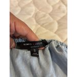 Romeo + Juliet Couture Romeo + Juliet Chambray Off‎ Shoulder Open Back Romper- Blue - S Photo 2