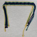 VTG Yves Saint Laurent Trimmings Woven Rope Belt Womens Statement Fringe Boho Yellow Photo 10