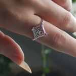 Boutique 14k White Gold‎ Plated 316L Cutout Filigree Hollow Ring, Size 10 Photo 0