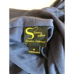 Serena Williams Cardigan Womens Medium Navy Blue Ruffle Hem Open Front Drape Photo 5