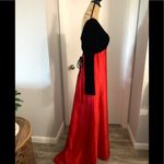 Vintage Victor Costa Red and Black Long Velvet Top Gown Dress Size 4 Photo 1
