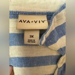 Ava & Viv  Blue and White Striped Midi Dress Photo 13