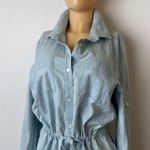 Adam Lippes  chambray knee-length long sleeve Shirt Dress 10 Photo 2