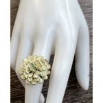 Lucky Brand Vintage  Multi Color Flower Blue Cream Ring Women’s Size 7" Photo 1