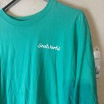 Spirit Jersey  Shirt Sea World Green Puff Letter Spellout Dolphin XL glitter tee Photo 4