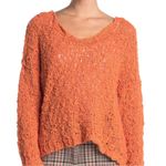 Free People SUNDAY SHORE COTTONBLEND SWEATER Coral Sz. L Photo 2