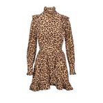 Zimmermann Lucky Frill Mini Dress Size 2 Leopard Silk Ruffle Asymmetrical Photo 9