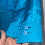 Vintage nylon long Blue rain Trench Coat size 10 Photo 10