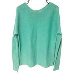 Oui Size 8 Green Ribbed Oversized Crewneck Jumper Pullover Photo 0
