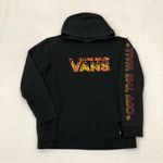 Vans Off The Wall Skateboarding Flames Graphic Black Hoodie Sweatshirt Womens S/M Photo 0
