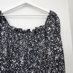 A New Day Black White Smocked Long Sleeve Square Neck Blouse Top L Photo 3