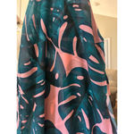Mumu Mini Dress XS Green Pink Leaf Print Photo 2