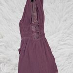 Windsor Purple Romper with Plunging V-neckline and Ruched Waist Photo 2
