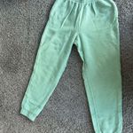 PINK - Victoria's Secret Green ribbed Fleece High Waist Jogger Photo 7
