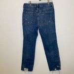 We The Free Distressed Denim Jeans Straight Leg Raw Hem Sz 27 Cotton Button Fly Photo 4