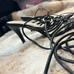 Rouge Black Strappy Heels Tie Up Stiletto Sandals‎ Party Shoes Size 10 Photo 4