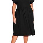 Loralette Doll Up Plain Short Sleeves Babydoll Dress in Black, Size 18 NEW w/Tag Black Photo 1