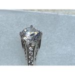 DQ CZ 8.44mm Cubic Zirconia High Setting Sterling Silver CZ accents SZ 11 Ring Photo 5