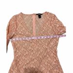 Victoria's Secret Victoria’s Secret Floral Sheer Lace Stretchy Long Sleeve‎ Wrap Top Pink 4 Photo 2