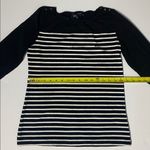 Jones New York  Black and White Striped Long Sleeve Top Women’s Medium Photo 6