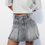 ZARA NWT GRAY PLEATED MINI SKIRT Photo 0