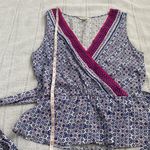 Max Studio sleeveless top in deep blue and magenta. Photo 7